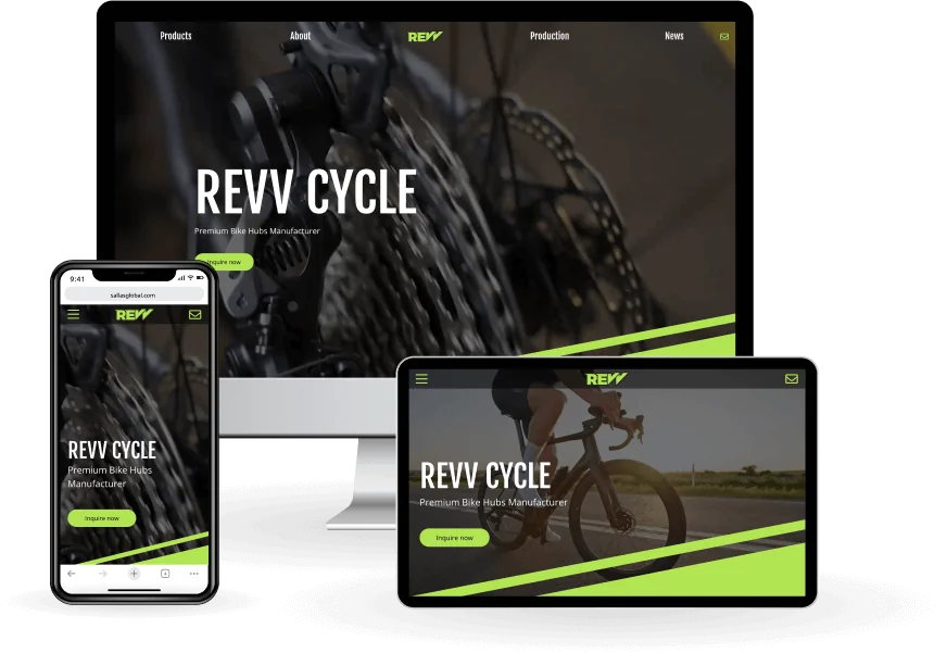 Revv cycle website mock up