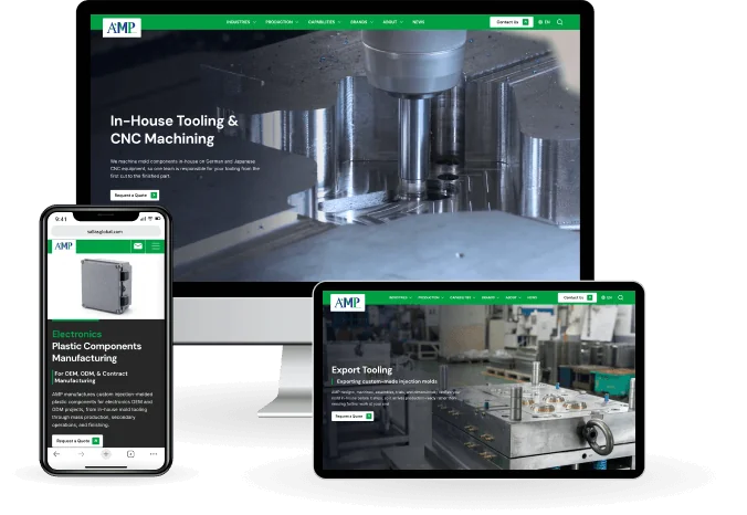 AMP website page mock up